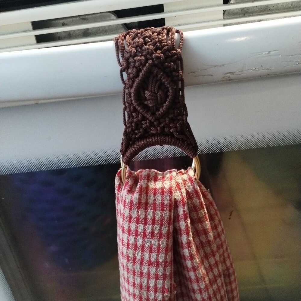 Macramé handmade towel holder